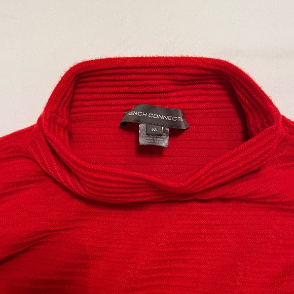 French Connection Lena Funnel Neck Pullover Sweater Red  Sz M - Picture 6 of 14